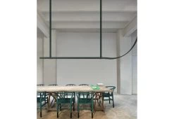 Flos Belt Suspension Light, 2020 -Comfortable Home Flos Ronan and Erwan Bouroullec Belt Suspension Light Green Leather 3