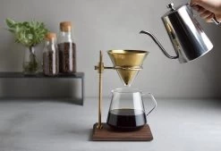 Kinto Slow Coffee Brewer Stand Set, Brass -Comfortable Home scs s02 16aw w 001