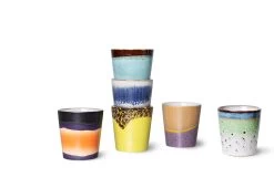 70s Coffee Mug, Set Of 6, Pluto