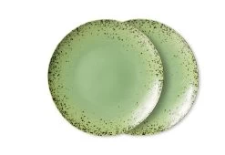 70s Dinner Plates, Set Of 2, Kiwi